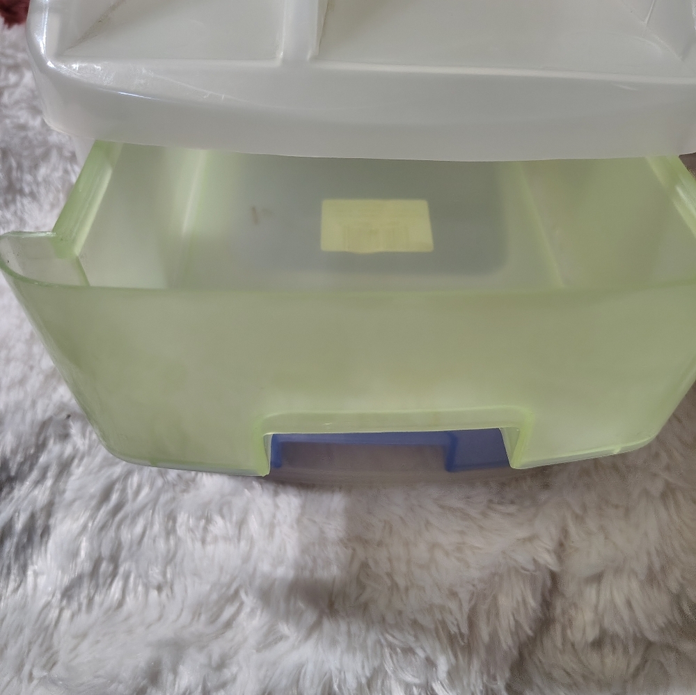 Vintage 90s Two-Tier Green and Blue Storage Organizer/ Beauty/ See Info - Picture 8 of 10